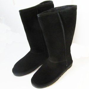 Women TPR Sole Winter Medium Boots Suede Upper in Black SZ5